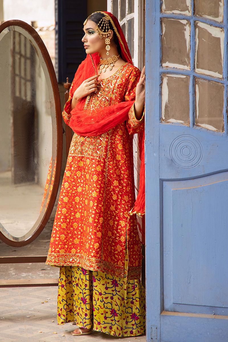 The Pink Tree Company | Wedding Wear | TANGERINE IN RED - Khanumjan  Pakistani Clothes and Designer Dresses in UK, USA 