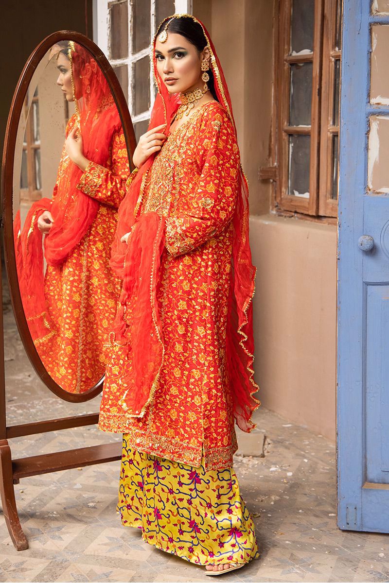 The Pink Tree Company | Wedding Wear | TANGERINE IN RED - Khanumjan  Pakistani Clothes and Designer Dresses in UK, USA 