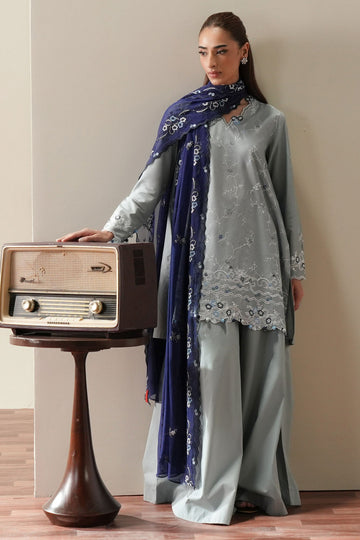 Cross Stitch | Mahiri Embroidered Collection 26 |AQUA SMOKE