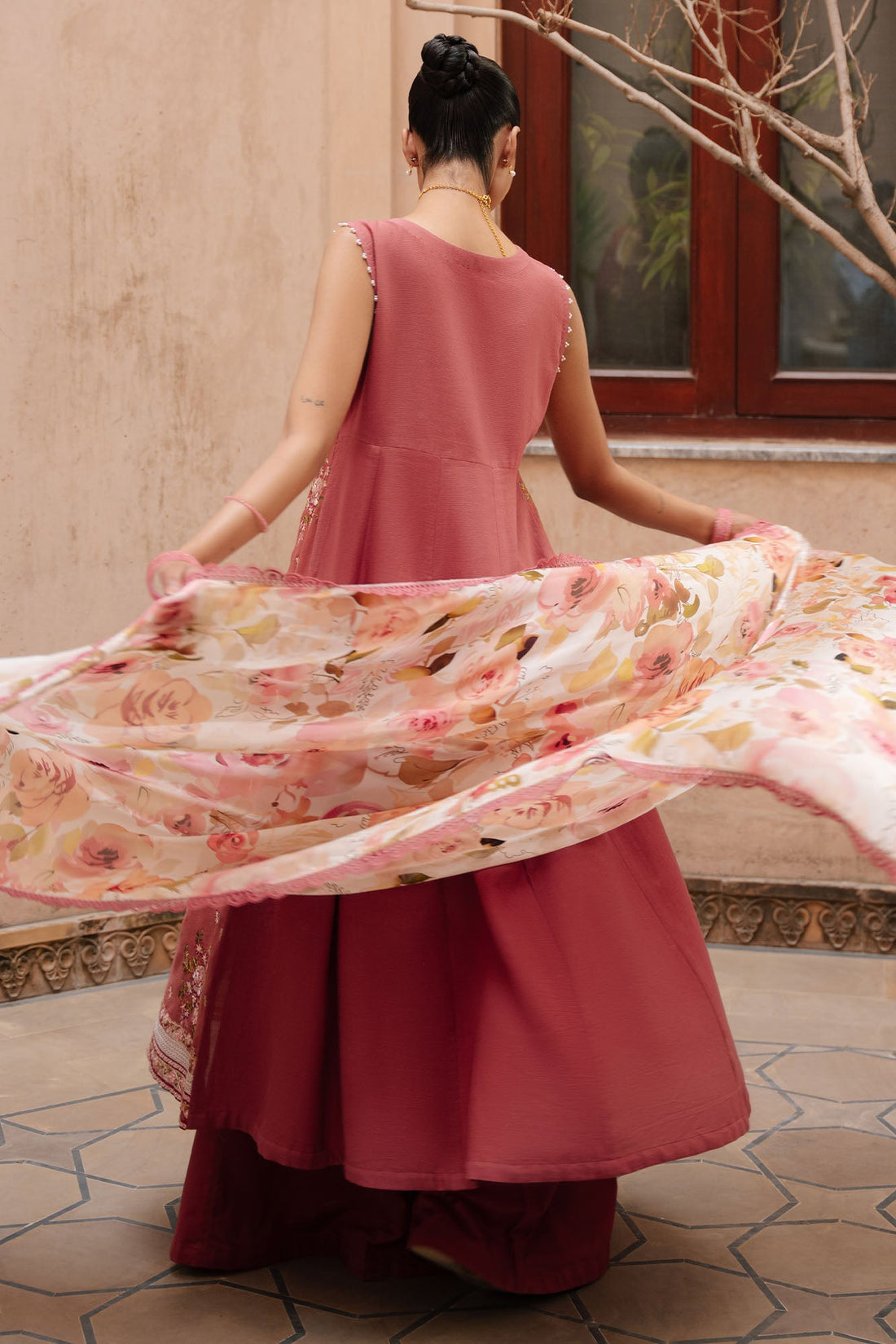 Cross Stitch | Mahiri Embroidered Collection 26 |ROSEATE WHISPER