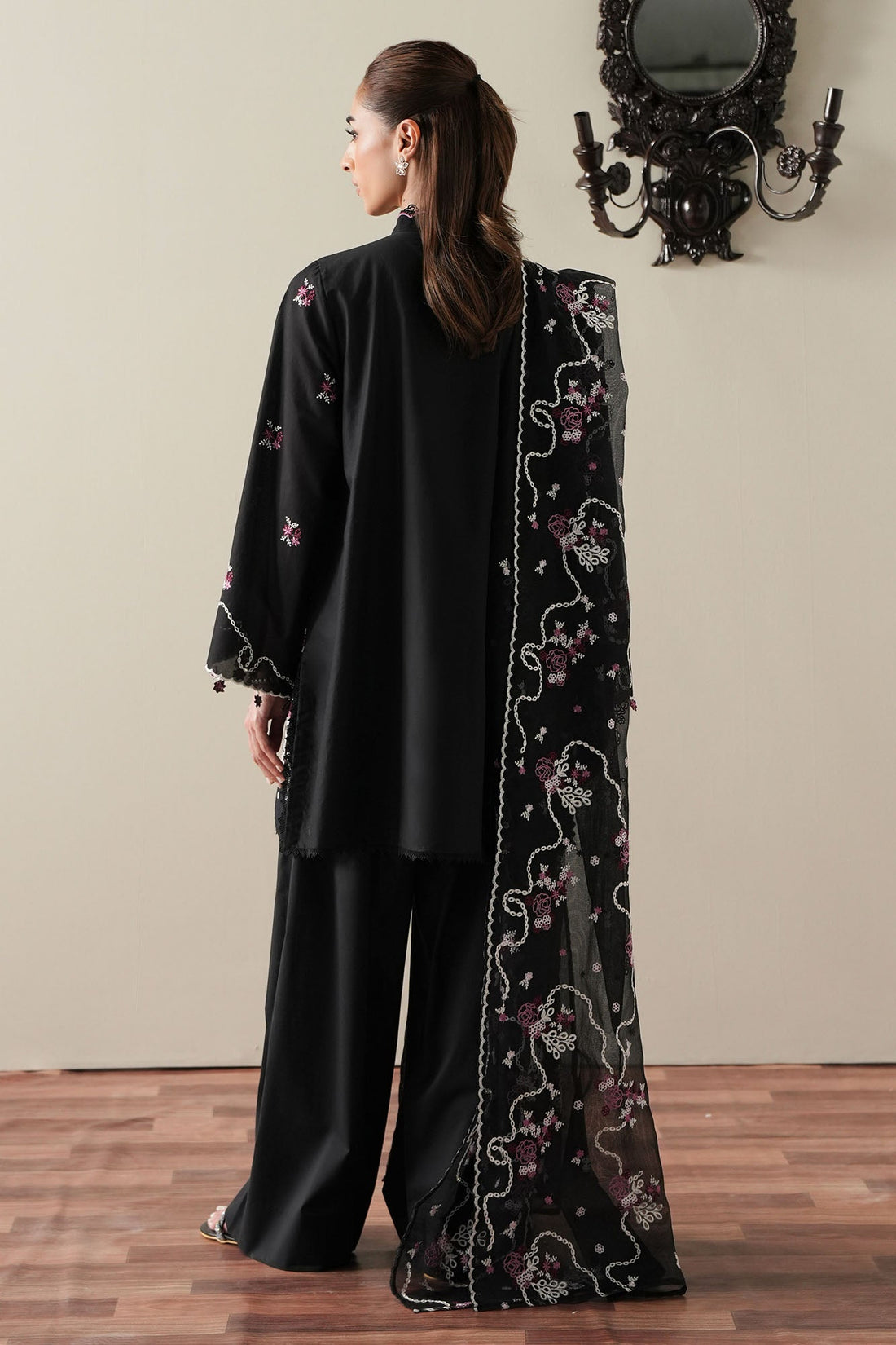 Cross Stitch | Mahiri Embroidered Collection 26 |EBONY MIST