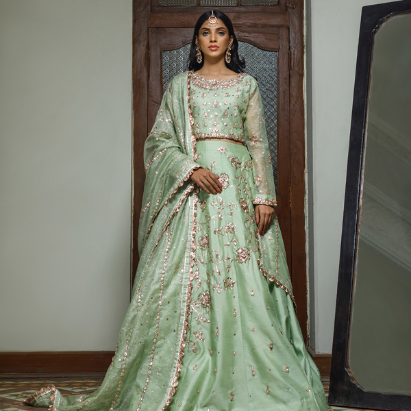 Wahajmkhan | Bahar Begum Formals | MINT BAHAR LEHNGA - Khanumjan  Pakistani Clothes and Designer Dresses in UK, USA 