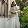 Wahajmkhan | Bahar Begum Formals | WHITE GOLD MERMAID LC - Khanumjan  Pakistani Clothes and Designer Dresses in UK, USA 