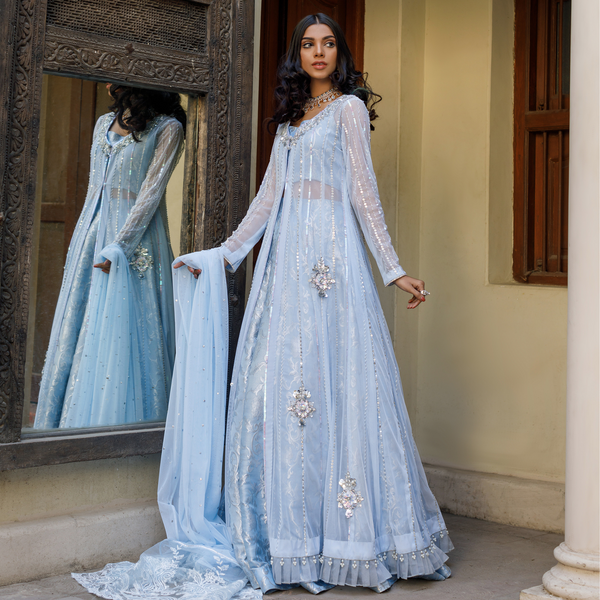Wahajmkhan | Bahar Begum Formals | BABY BLUE BAHAR - Khanumjan  Pakistani Clothes and Designer Dresses in UK, USA 