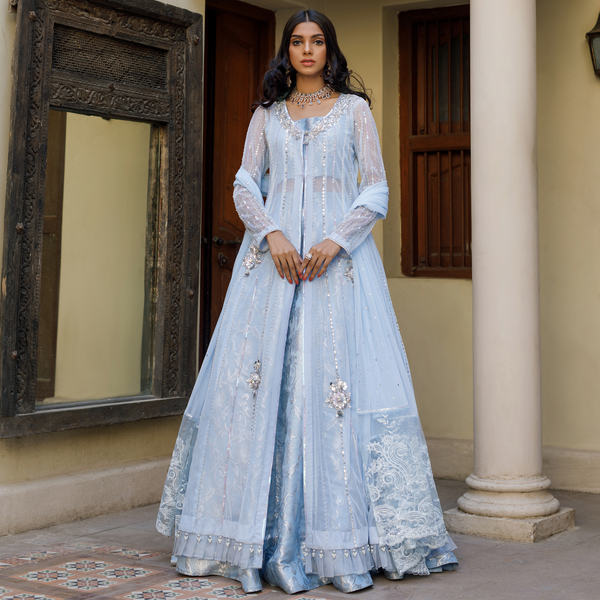 Wahajmkhan | Bahar Begum Formals | BABY BLUE BAHAR - Khanumjan  Pakistani Clothes and Designer Dresses in UK, USA 