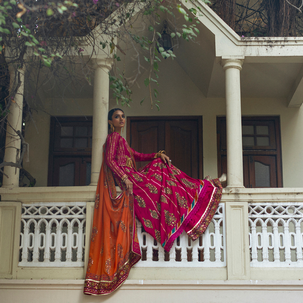 Wahajmkhan | Bahar Begum Formals | MAGENTA BLOCK ANARKALI - Khanumjan  Pakistani Clothes and Designer Dresses in UK, USA 