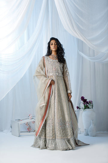 Wahaj M Khan | Zohra Drop 2 Formals | Silver Tissue Net Zohra Outfit