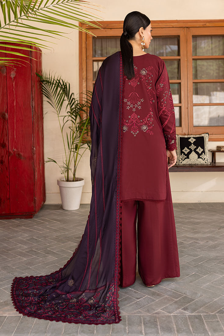 Marjjan | Aangan Embroidered Viscose |  PEV-19 B (MEHROON)