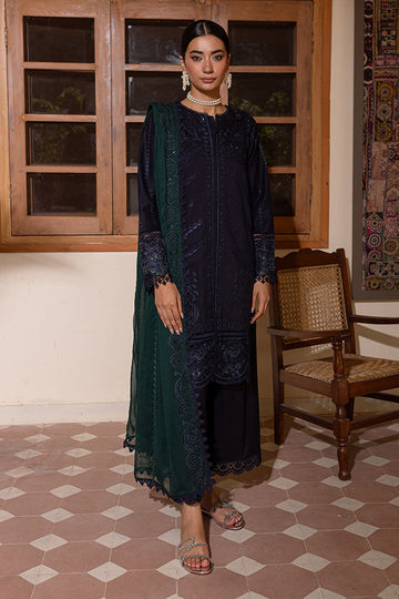 Marjjan | Aangan Embroidered Viscose |  PEV-23 A (NAVY BLUE)