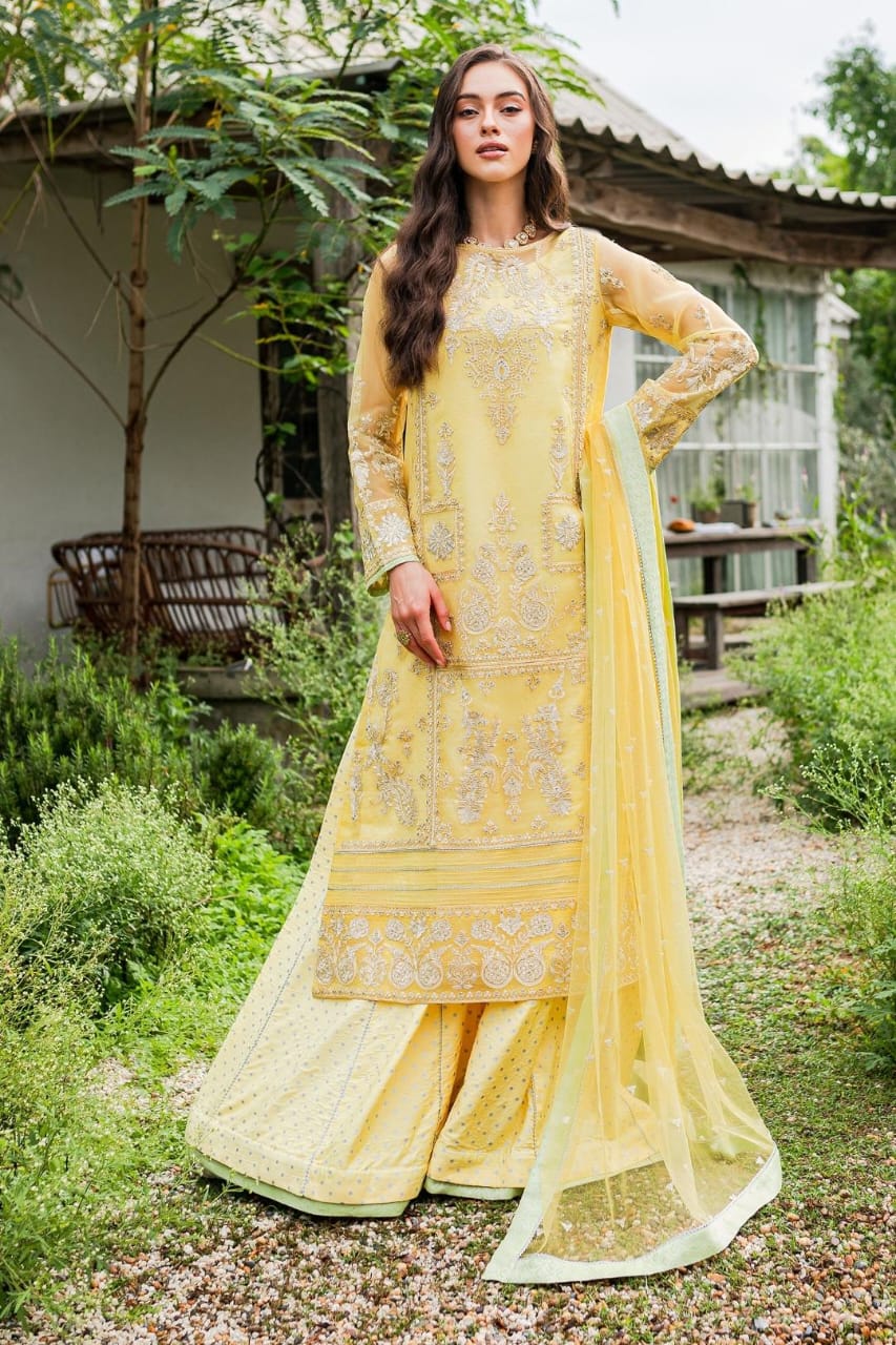 Maryum N Maria | Sorina Luxury Chiffon 23 | Lemon Zest (MW23-508) - Khanumjan  Pakistani Clothes and Designer Dresses in UK, USA 