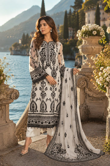 Saadia Asad | Nooriyah Luxury Chiffon | D4 - Monochrome Muse