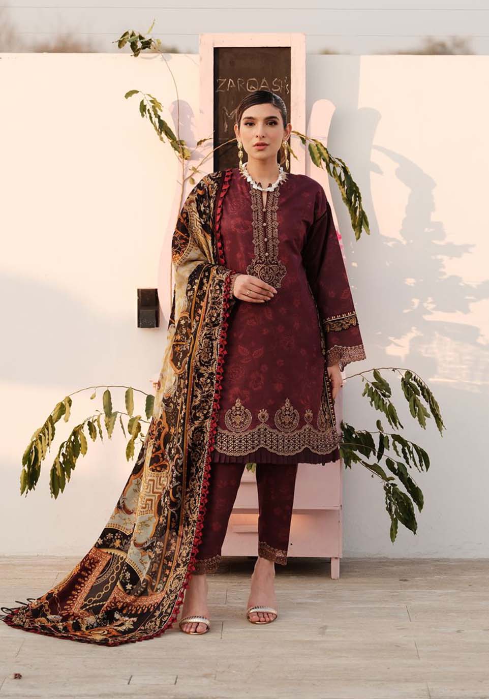 Zarqash | Luxe Lawn 24 | ZQ6 - Khanumjan  Pakistani Clothes and Designer Dresses in UK, USA 
