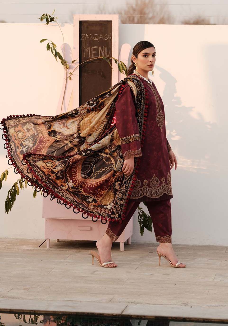 Zarqash | Luxe Lawn 24 | ZQ6 - Khanumjan  Pakistani Clothes and Designer Dresses in UK, USA 
