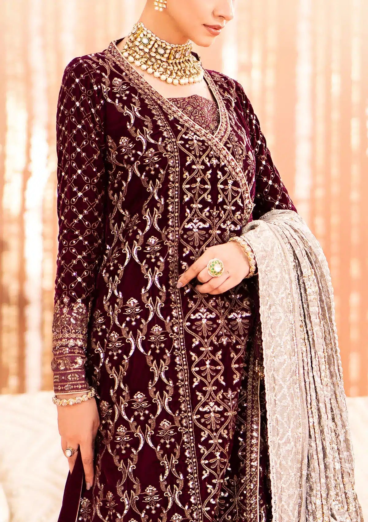 Aik Atelier | Zardozi Velvet 23 | 08 - Khanumjan  Pakistani Clothes and Designer Dresses in UK, USA 