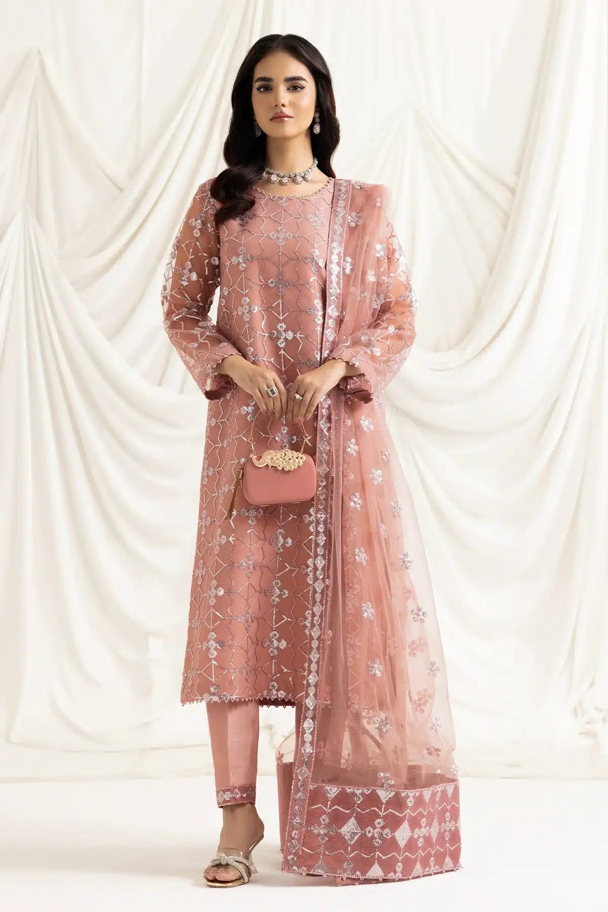 Alizeh | Dua Formals 23 | DUA-V02D04B-NAZIK(PINK) - Khanumjan  Pakistani Clothes and Designer Dresses in UK, USA 