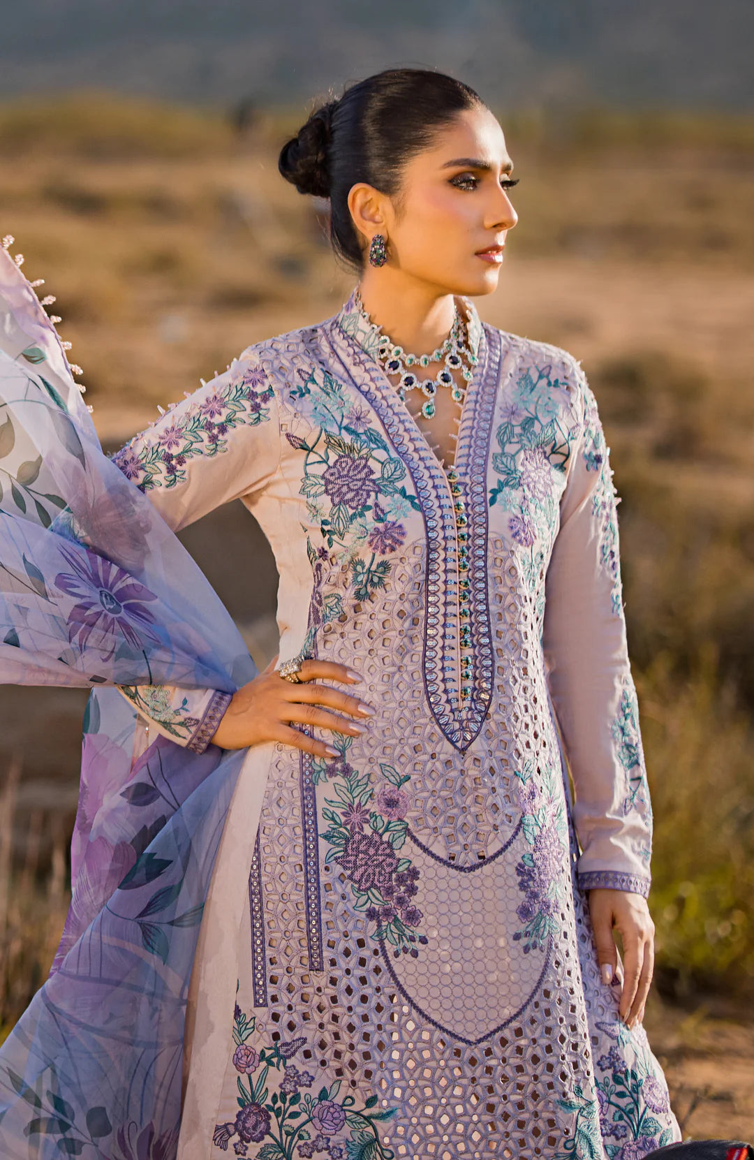 Alzohaib | Mahiymaan Luxury Lawn | MLL-Lavender Mist - Khanumjan  Pakistani Clothes and Designer Dresses in UK, USA 
