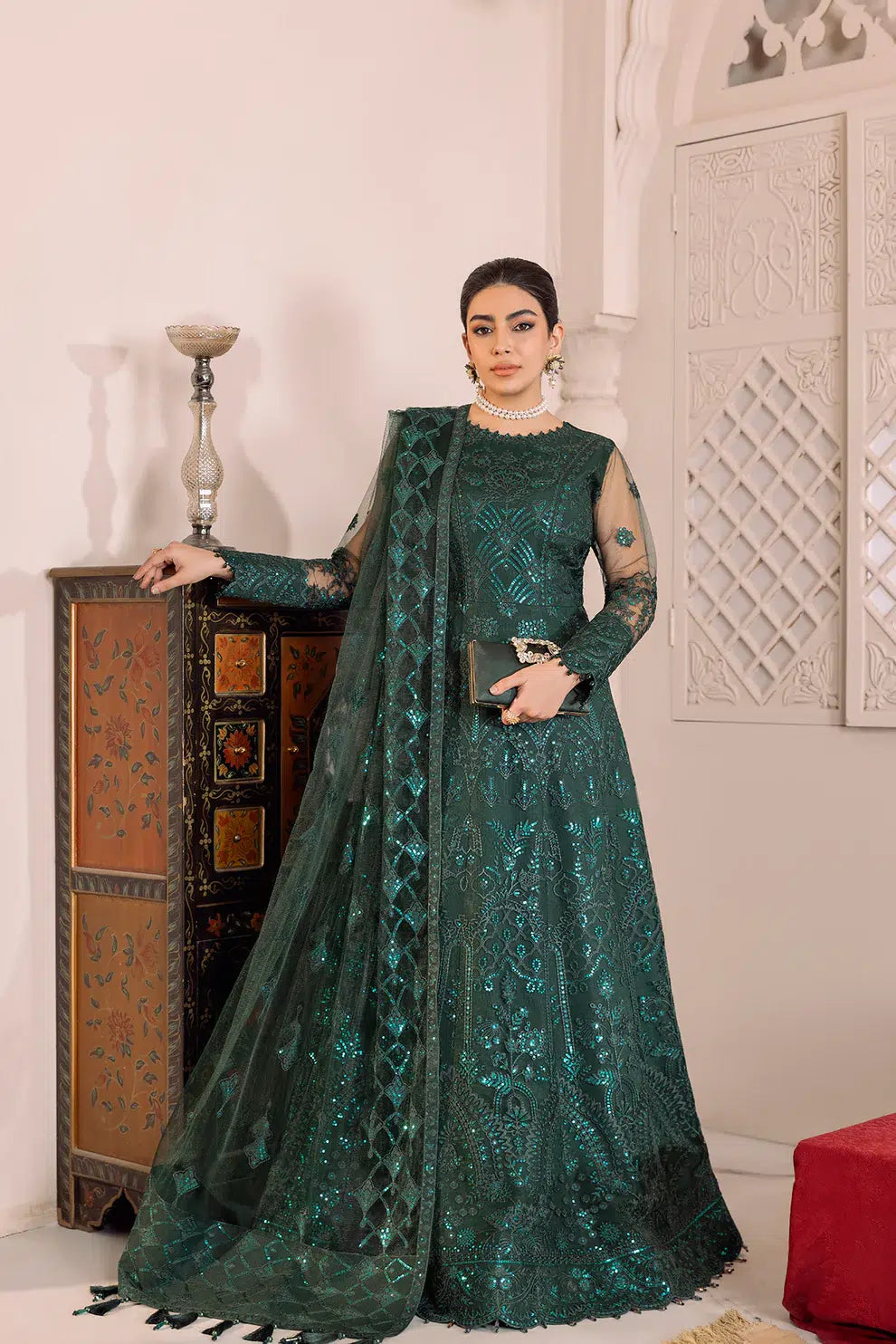 Alizeh | Dua Formals 23 | DUA-V01D05A- RYAN ( GREEN ) - Khanumjan  Pakistani Clothes and Designer Dresses in UK, USA 