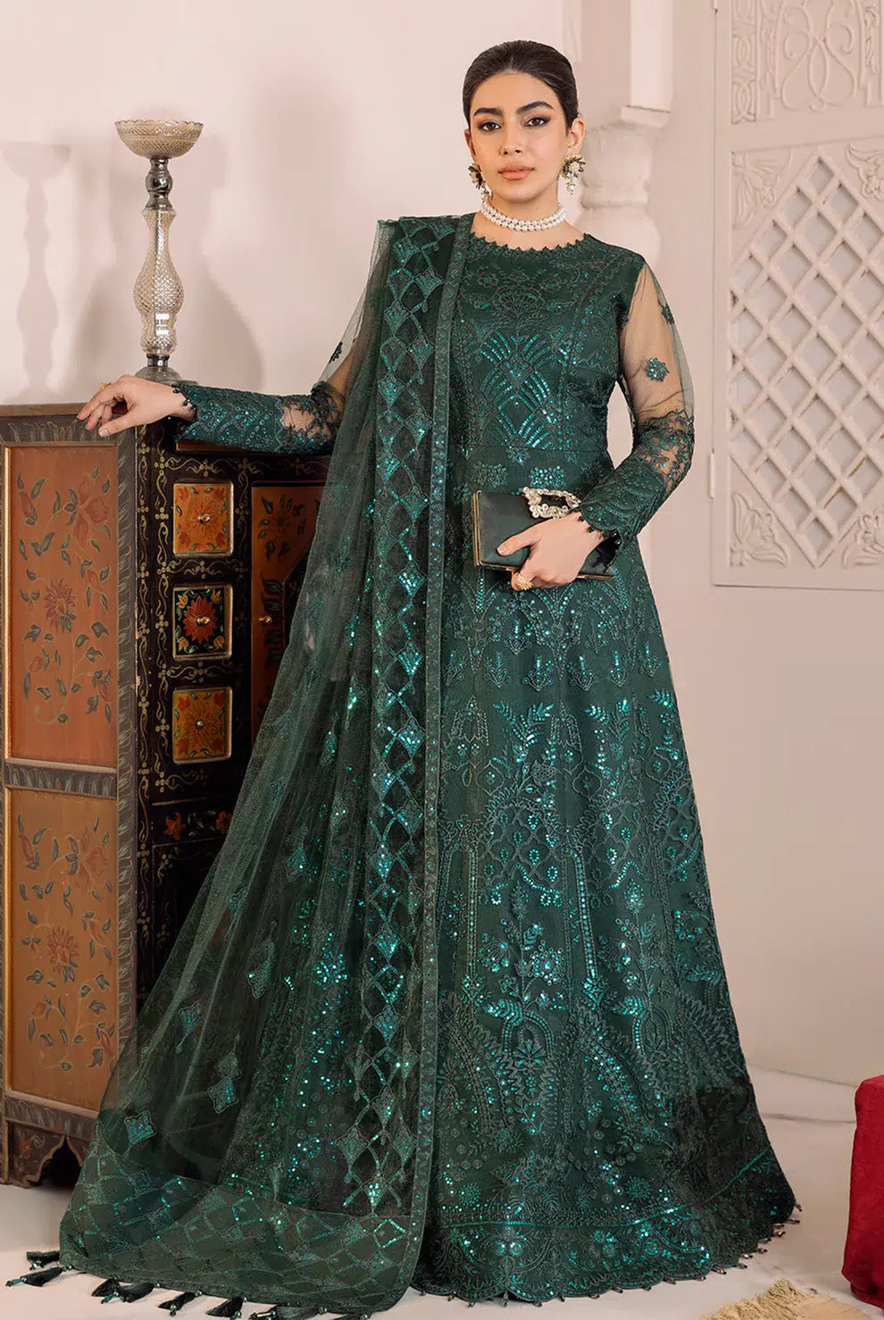 Alizeh | Dua Formals 23 | DUA-V01D05A- RYAN ( GREEN ) - Khanumjan  Pakistani Clothes and Designer Dresses in UK, USA 