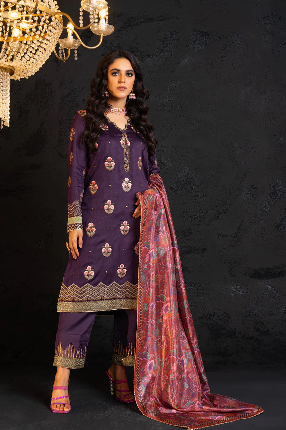 Alkaram | Spring Summer Festive 24 | Embroidered Cotton Satin Purple - Khanumjan  Pakistani Clothes and Designer Dresses in UK, USA 