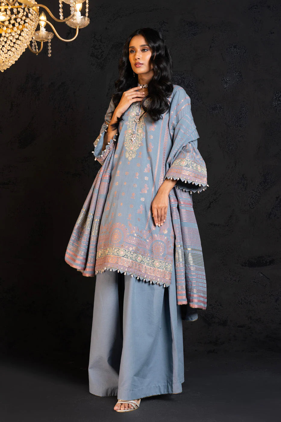 Alkaram | Spring Summer Festive 24 | Embroidered Jacquard Grey - Khanumjan  Pakistani Clothes and Designer Dresses in UK, USA 