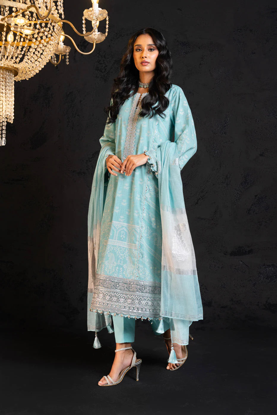 Alkaram | Spring Summer Festive 24 | Embroidered Two Way Slub Suit Sky Blue - Khanumjan  Pakistani Clothes and Designer Dresses in UK, USA 