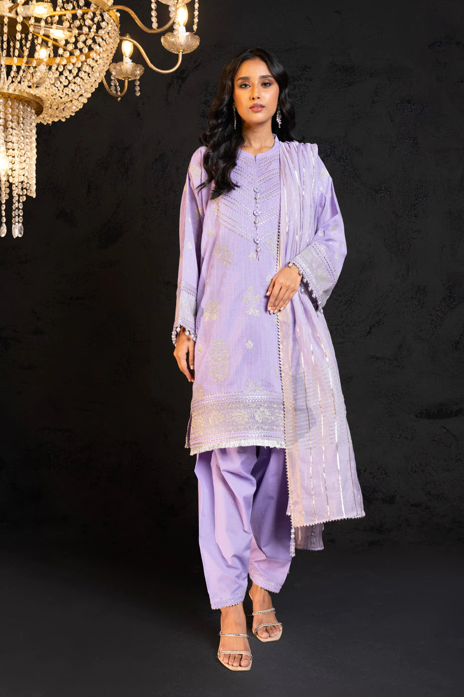 Alkaram | Spring Summer Festive 24 | Embroidered Two Way Slub Lavender - Khanumjan  Pakistani Clothes and Designer Dresses in UK, USA 