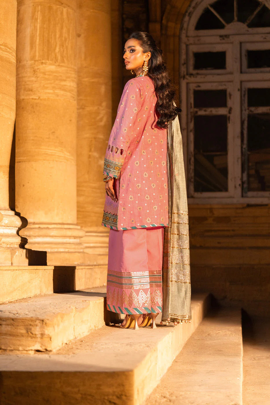 Alkaram | Spring Summer Festive 24 | Embroidered Two Way Slub Tea Pink - Khanumjan  Pakistani Clothes and Designer Dresses in UK, USA 