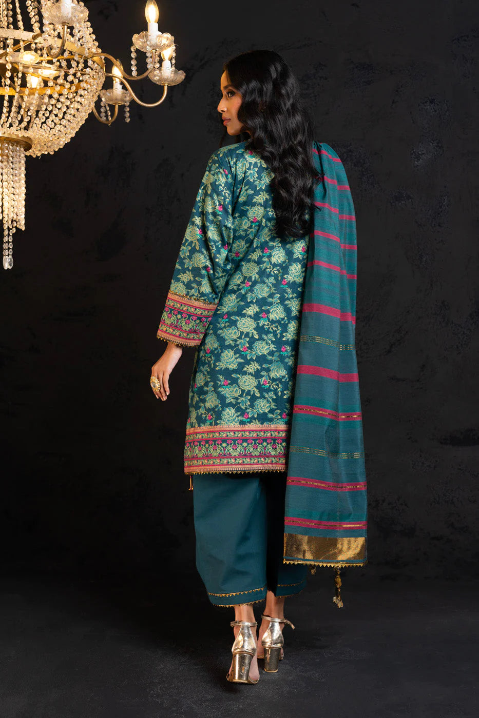 Alkaram | Spring Summer Festive 24 | Embroidered Two Way Slub Teal - Khanumjan  Pakistani Clothes and Designer Dresses in UK, USA 