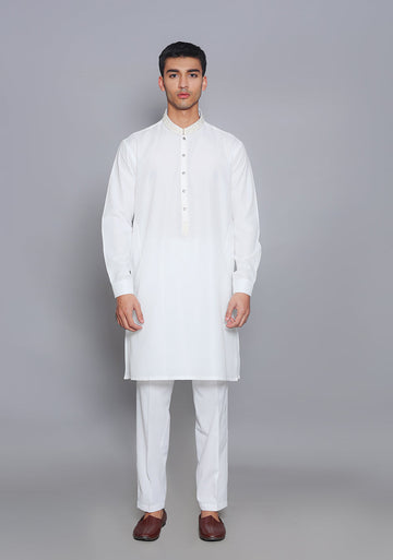 Basic Cotton Silk Cloud Dancer Slim Fit Embroidered Suit - Khanumjan  Pakistani Clothes and Designer Dresses in UK, USA 