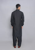 Pakistani Menswear | Amir Adnan - Basic Poly Viscose Pirat Black Slim Fit Plain Suit - Khanumjan  Pakistani Clothes and Designer Dresses in UK, USA 