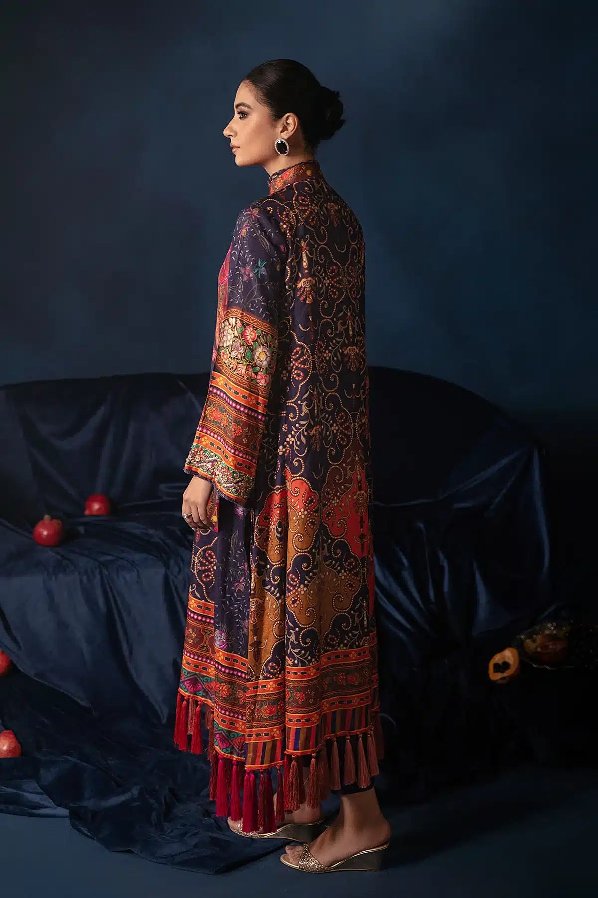 Ammara Khan | Kaftans 23 | TASSEL SHIRT (D-11) - Khanumjan  Pakistani Clothes and Designer Dresses in UK, USA 