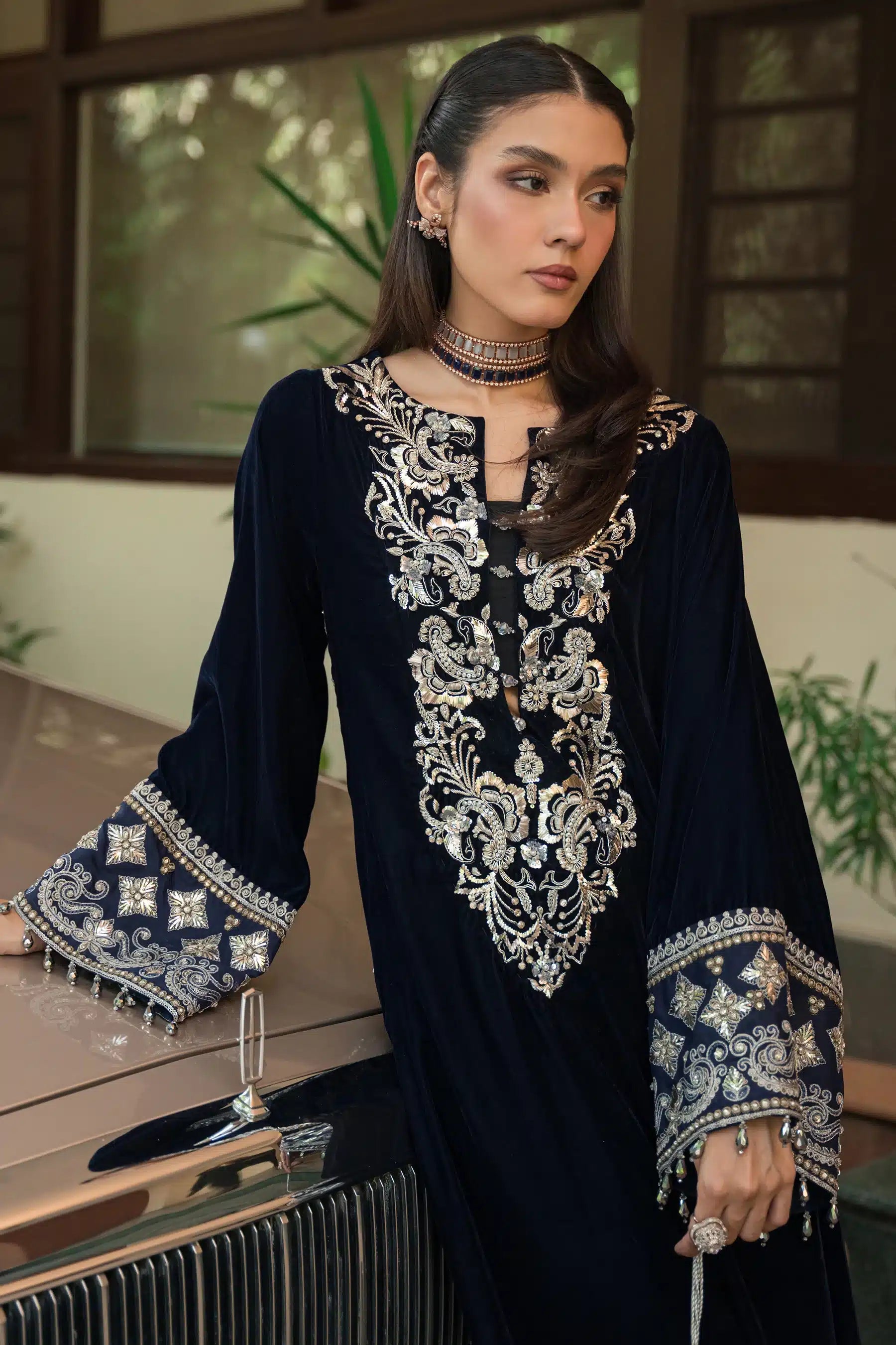 Ammara Khan | Kaftans 23 | STATEMENT NAVY KAFTAN (D-05) - Khanumjan  Pakistani Clothes and Designer Dresses in UK, USA 