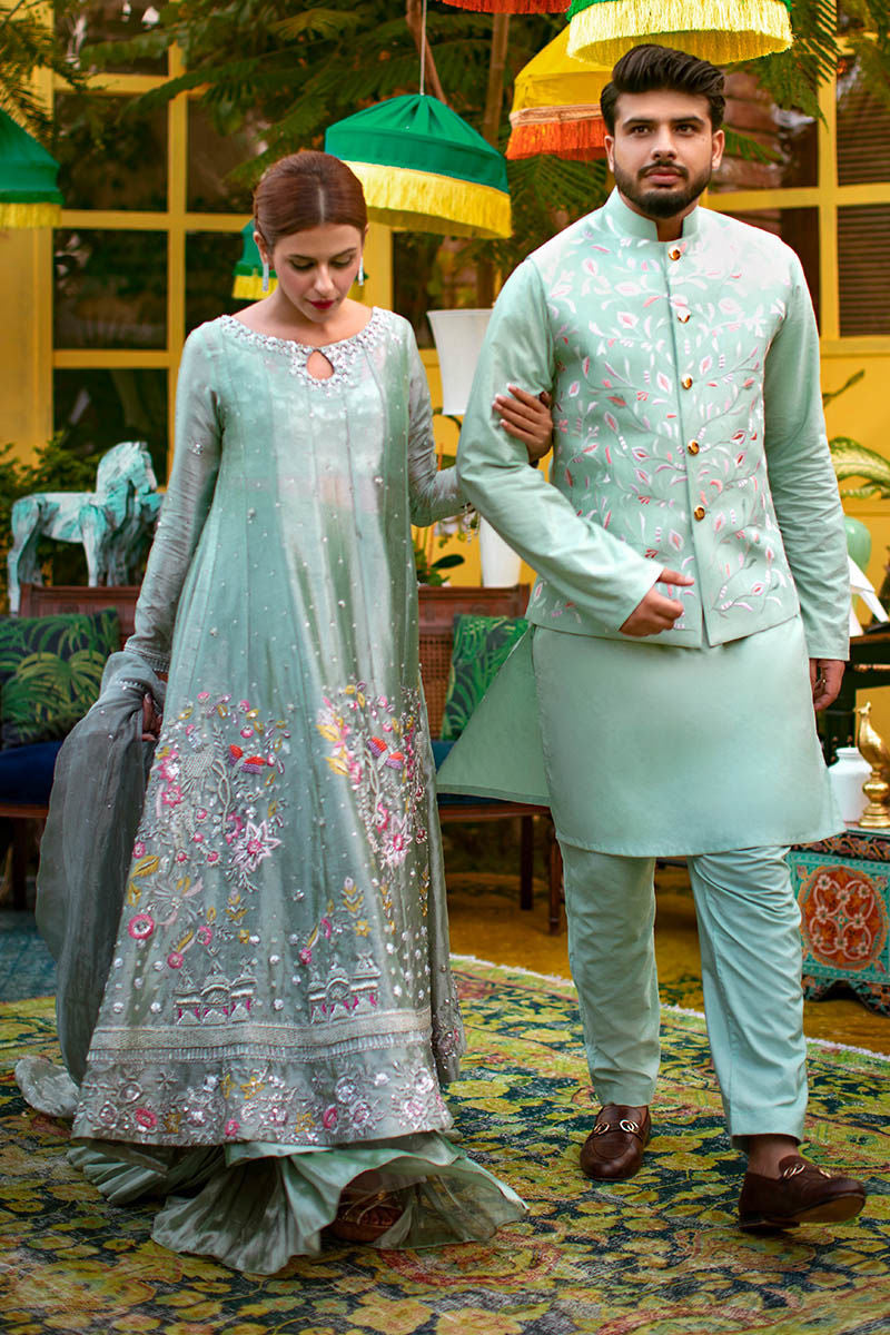Pakistani Menswear | Ansab Jahangir | ICE BLUE JEWEL - Khanumjan  Pakistani Clothes and Designer Dresses in UK, USA 