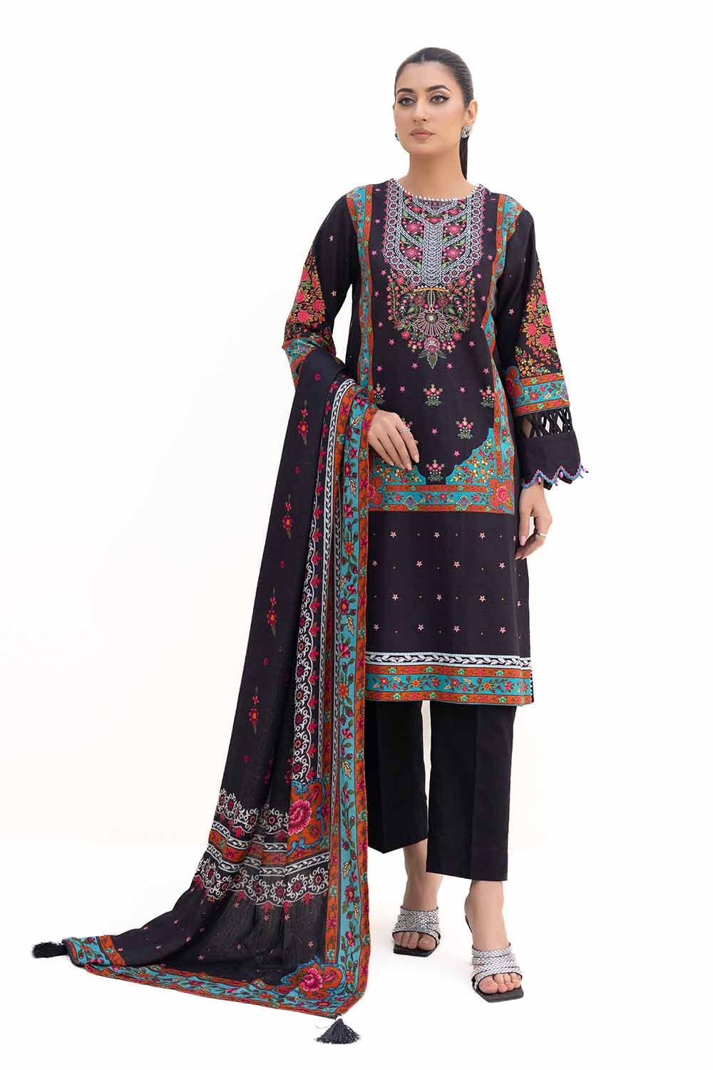 Gul Ahmed | Winter Collection 24 | Khaddar Suit with Printed Pashmina Dupatta AP-42030