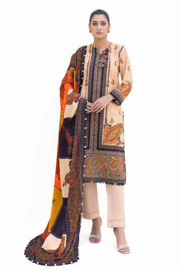 Gul Ahmed | Winter Collection 24 | Khaddar Suit with Printed Pashmina Dupatta AP-42031