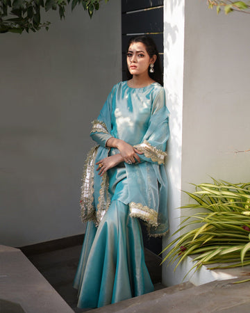 Zar | Gharara Formals | Aqua