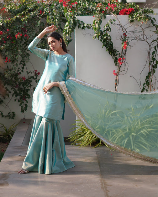 Zar | Gharara Formals | Aqua