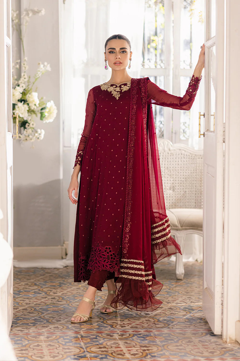 Azure | Ensembles Embroidered Formals | Garnet Glam - Khanumjan  Pakistani Clothes and Designer Dresses in UK, USA 