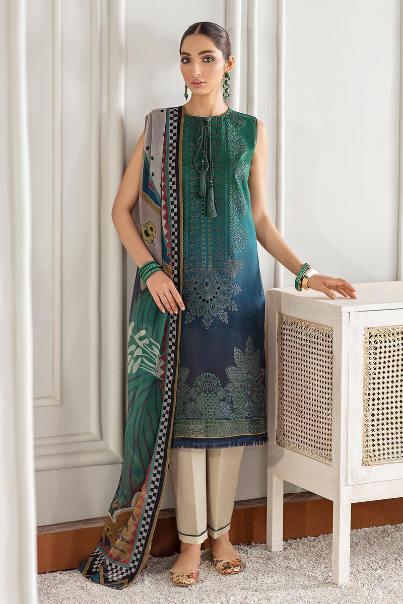 Baroque | Lawn Collection 24 | FL21-D1 - Khanumjan  Pakistani Clothes and Designer Dresses in UK, USA 