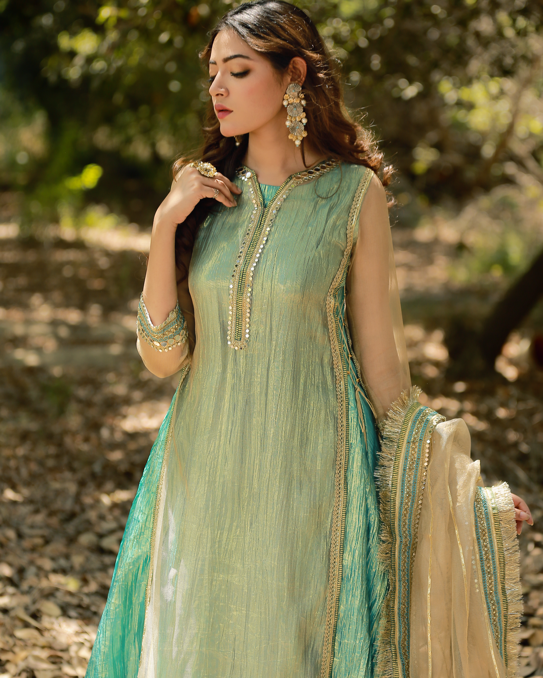 Zar | Formals Wear | Golden/Turquoise