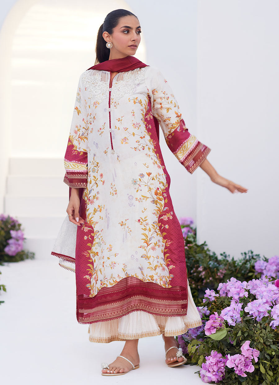 Farah Talib Aziz | Zaza Prints 24 | SANGRIA TRELLIS SHIRT AND DUPATTA - Khanumjan  Pakistani Clothes and Designer Dresses in UK, USA 