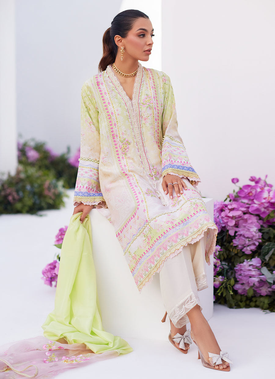 Farah Talib Aziz | Zaza Prints 24 | PEAR OMBRÈ SHIRT AND DUPATTA - Khanumjan  Pakistani Clothes and Designer Dresses in UK, USA 