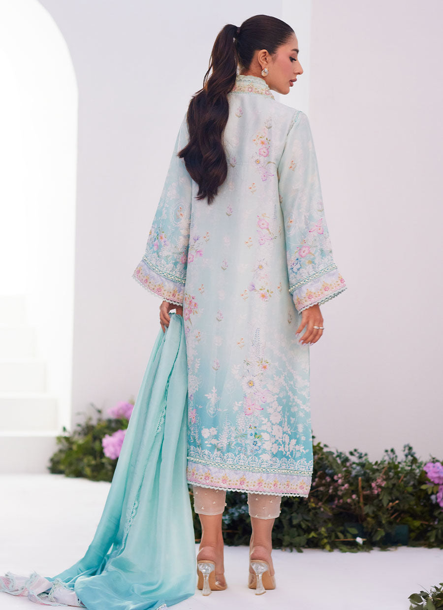 Farah Talib Aziz | Zaza Prints 24 | CYAN OMBRE SHIRT AND DUPATTA - Khanumjan  Pakistani Clothes and Designer Dresses in UK, USA 