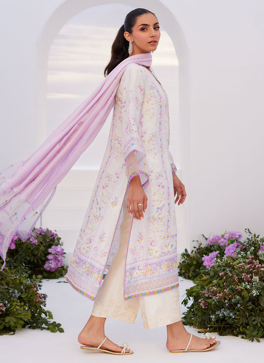 Farah Talib Aziz | Zaza Prints 24 | THISTLE LILAC SHIRT AND DUPATTA - Khanumjan  Pakistani Clothes and Designer Dresses in UK, USA 