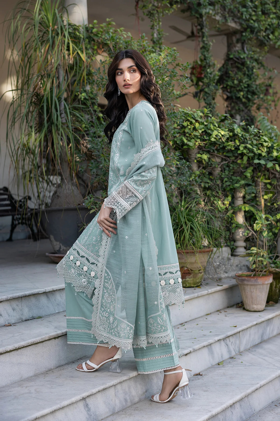 Farasha | Bahaar Embroidered Lawn | Aqua Pearl - Khanumjan  Pakistani Clothes and Designer Dresses in UK, USA 