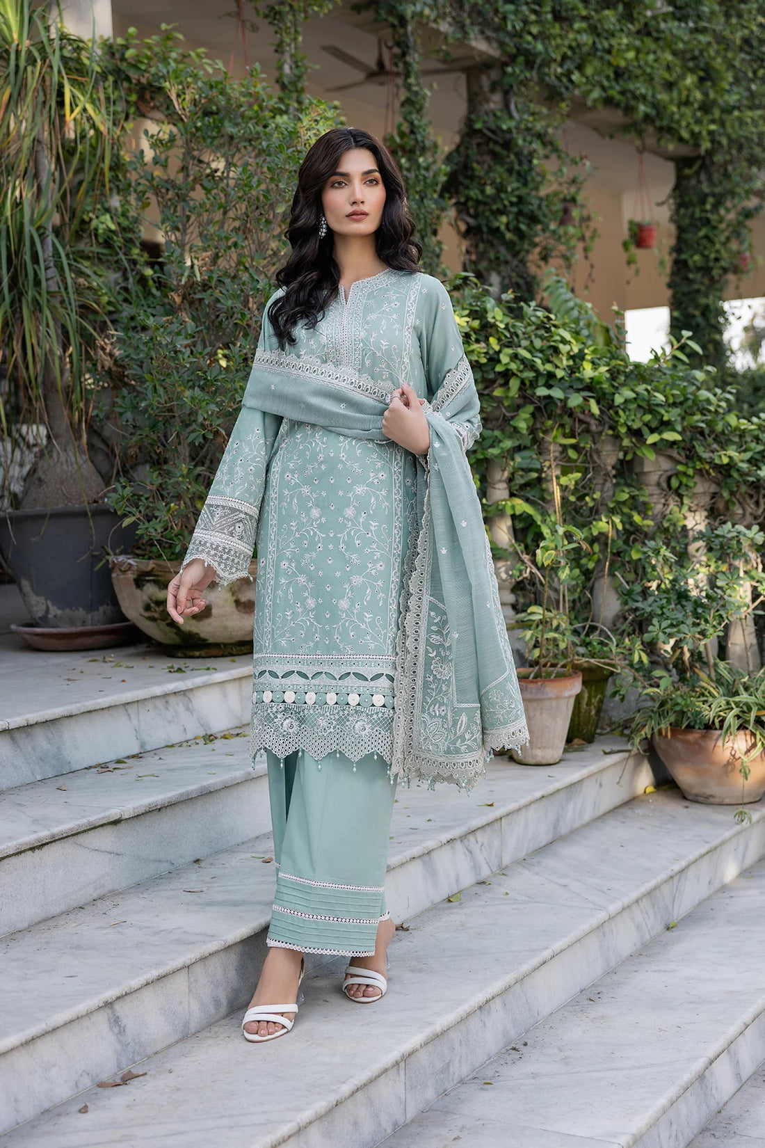 Farasha | Bahaar Embroidered Lawn | Aqua Pearl - Khanumjan  Pakistani Clothes and Designer Dresses in UK, USA 