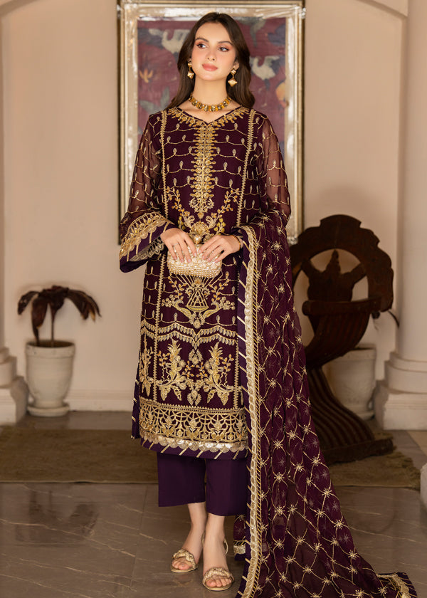 Strawberry | Rimjhim Chiffon Collection | FLS-RJ-004 - Khanumjan  Pakistani Clothes and Designer Dresses in UK, USA 