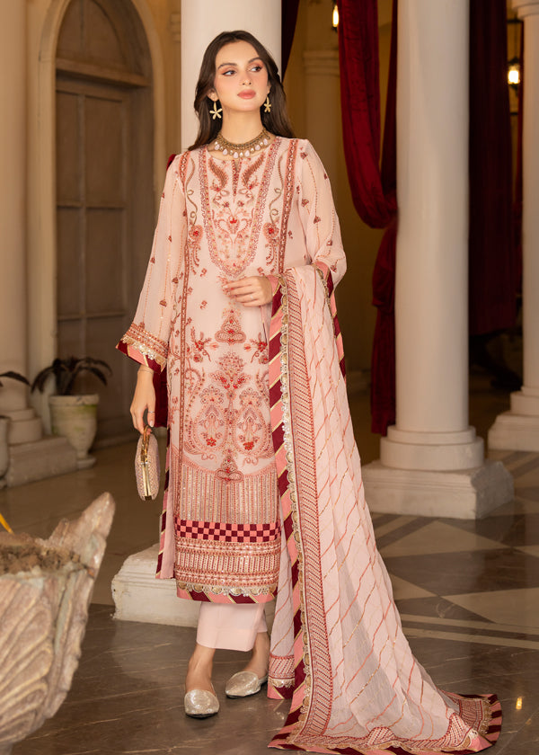 Strawberry | Rimjhim Chiffon Collection | FLS-RJ-006 - Khanumjan  Pakistani Clothes and Designer Dresses in UK, USA 