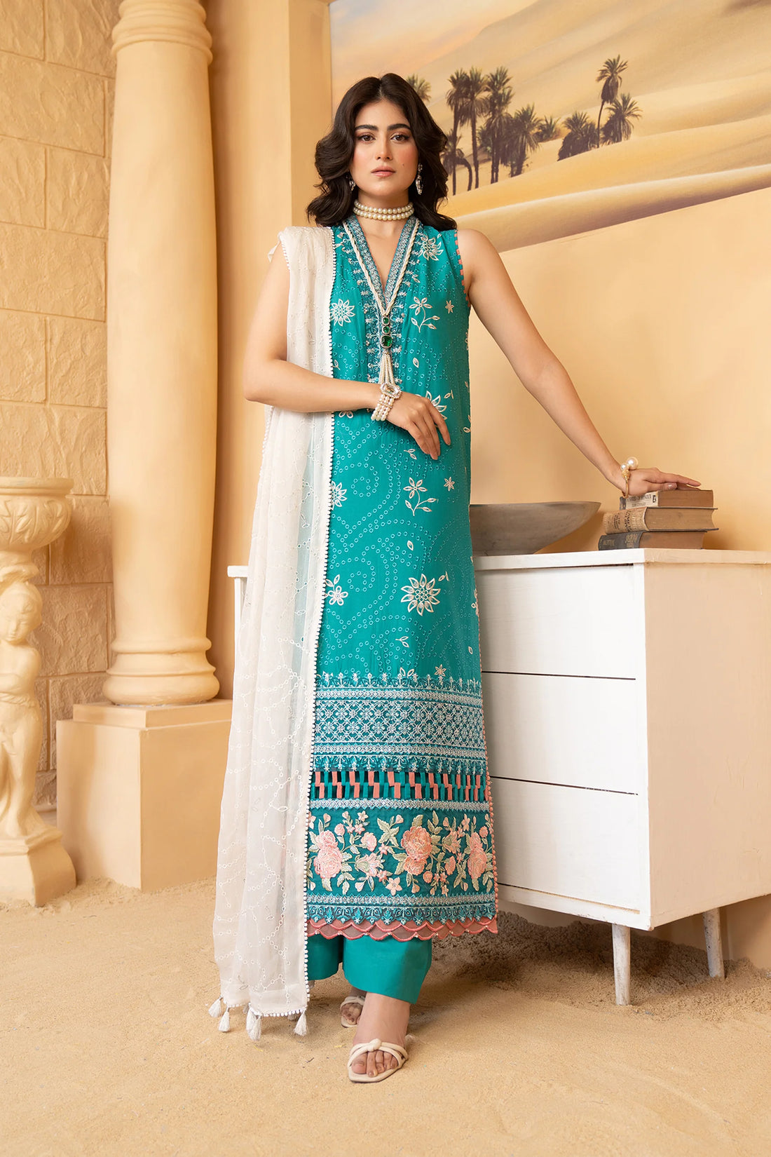 Hemstitch | Summer Luxury Lawn 24 | Turquoise - Khanumjan  Pakistani Clothes and Designer Dresses in UK, USA 