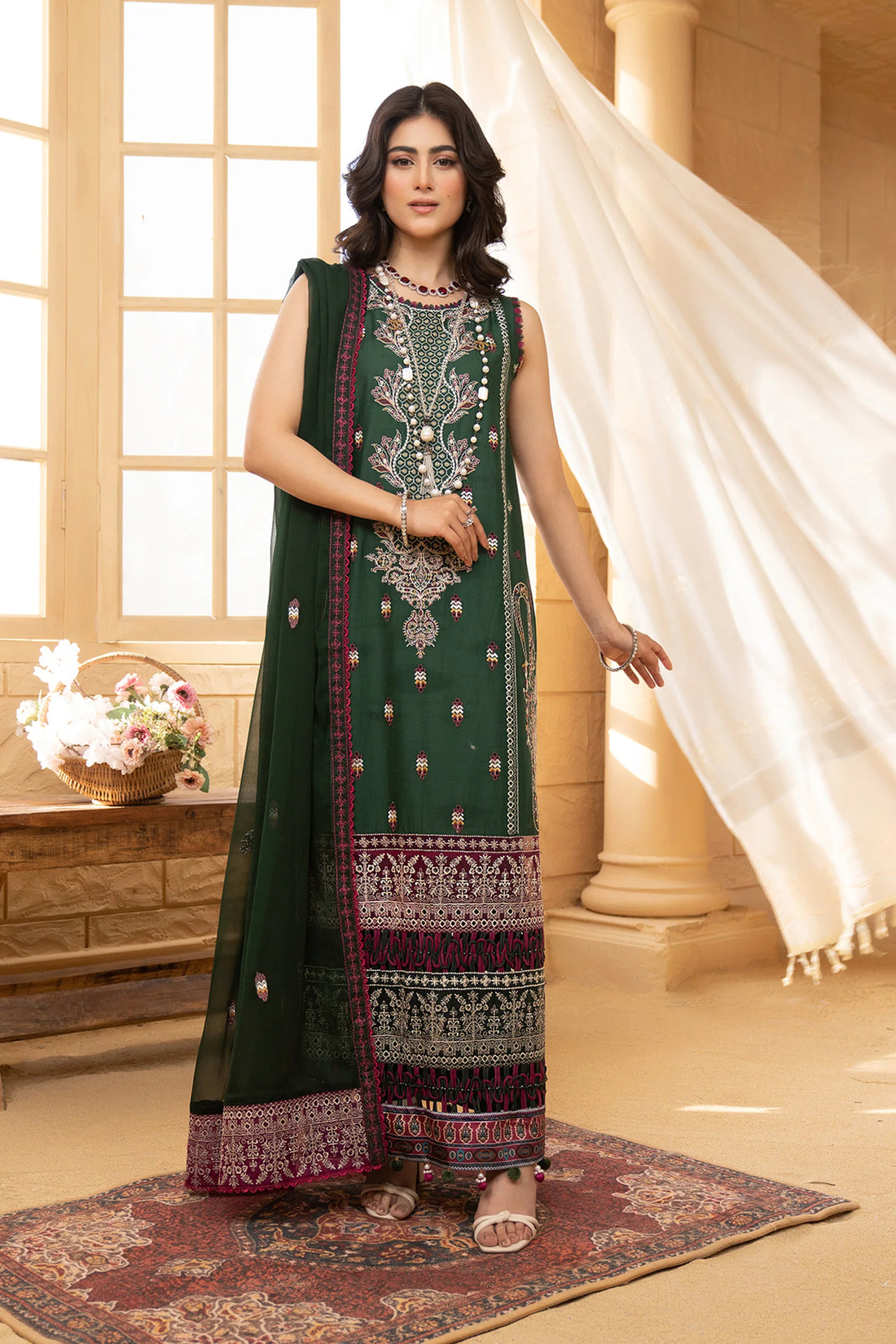 Hemstitch | Summer Luxury Lawn 24 | Bottle Green - Khanumjan  Pakistani Clothes and Designer Dresses in UK, USA 